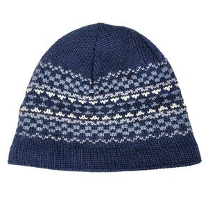 VINTAGE 100% Wool Knit Fleece-Lined Fair Isle Winter Beanie